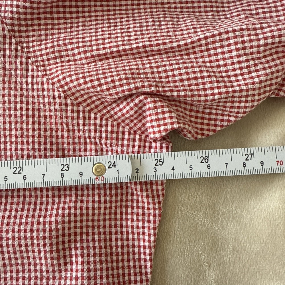 Ralph Lauren Blue Label VTG Shirt Mens L Red Checkered Slim Preppy Button Down - Picture 11 of 14